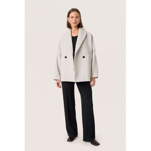 Soaked in Luxury - Peacoat - Beige - Dames - Elegante Double-breasted Jas