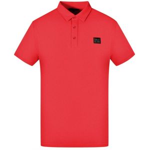 Cavalli Class Patch Logo Bordeaux Polo Shirt