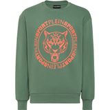 Plein Sport - Sweatshirt Tiger - Groen - Fleece van Katoenmix - Heren