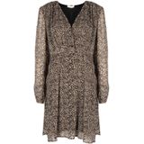 A-lijn Jurk - Midilengte - Zwart - Hoogwaardige Stof Met Zijde