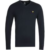Lyle & Scott V-hals merinokatoen donker marineblauwe trui