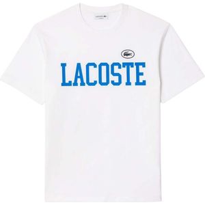 Lacoste Heren Contrast Katoenen Badge T-shirt (Wit)