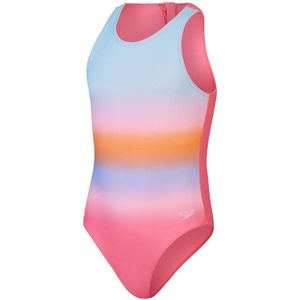 Speedo Meisjes Hydrasuit ééndelig badpak (Roze/Blauw)