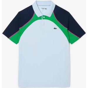 Heren Lacoste Sport Ultra Dry Colour Block Tennis Poloshirt in Blauw
