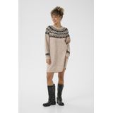 Cream Gebreide jurk 'CRCherrie'  beige gemêleerd / zwart