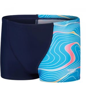 Speedo Jongens V-uitgesneden zwembroek met digitale print (Marine)