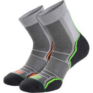 1000 Mile - 2-Pack Heren Trail Enkele Laag Vochtregulerende Merino Wol Sokken - Grijs