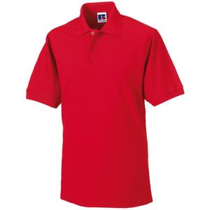 Russell Heren Polycotton Pique Slijtvast Poloshirt (Helder rood)