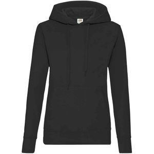 Fruit of the Loom Klassieke Dames Fit Sweatshirt Met Capuchon (Zwart)