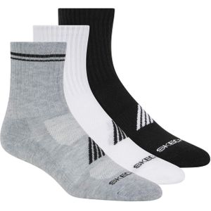 Skechers Heren Lage Crew Sokken (Set van 3) (Grijs/Wit/Zwart)