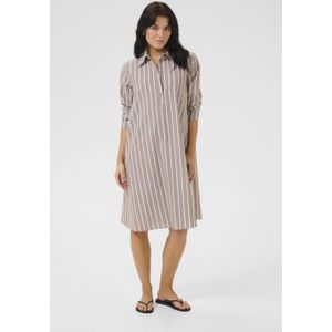 My Essential Wardrobe - Shirtjurk - Beige - Walnoot Gestreept