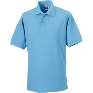 Russell Heren Polycotton Pique Slijtvast Poloshirt (Hemelsblauw)