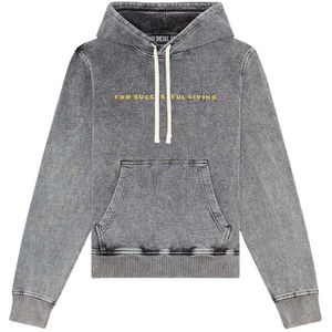 Diesel Herenlogo Hoodie (Grijs vervaagd)