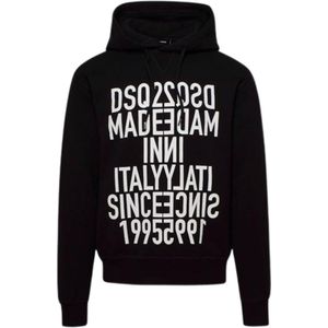 Dsquared 2 - Hoodie - Zwart - 100% Katoen - Verstelbare Capuchon