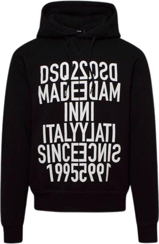 Dsquared 2 - Hoodie - Zwart - 100% Katoen - Verstelbare Capuchon