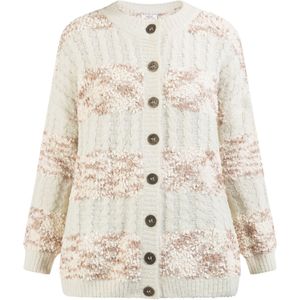 usha - FESTIVAL - Gebreid Vest - Crème / Sand / Eierschaal