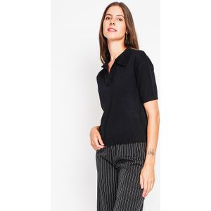 William de Faye - Ribbed Polo -  NOIR