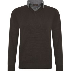 Cappuccino Italia - Heren Sweaters Mock Pullover - Bruin - Maat S