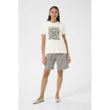 Kaffe - T-shirt - Wit - Dames - Korte Mouwen - Met Print