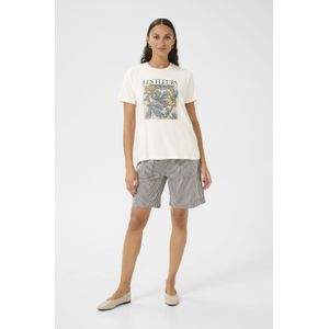 Kaffe - T-shirt - Wit - Dames - Korte Mouwen - Met Print