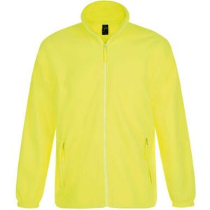 SOLS Heren North Full Zip Outdoor Fleece Jacket (Neon Geel) - Maat M