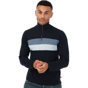 Ted Baker - Veller - Sweatshirt - Marineblauw - Slanke Pasvorm - Halve Rits