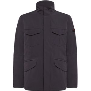 Peuterey - Light Jacket - Tussenjas - Blauw - Functionele Zakken - Opstaande Kraag