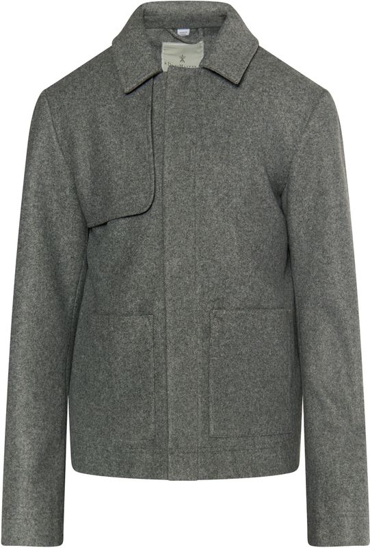 DreiMaster - Overgangsjack - Grijs Melange - Tussenjas - Wollook - Gerecycled Materiaal