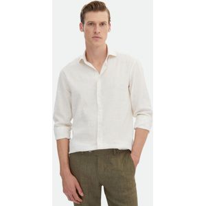 Chemise décontractée 100 % lin tissée, coupe régulière, imprimée