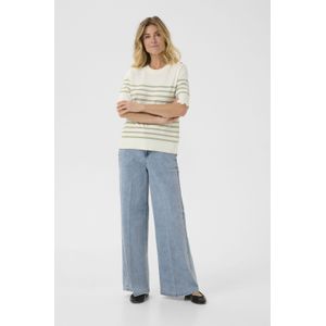 Cream Trui 'CRVillea'  olijfgroen / wit