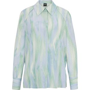 Boss Dames Bacie Zijde Blouse (Blauw/Groen)