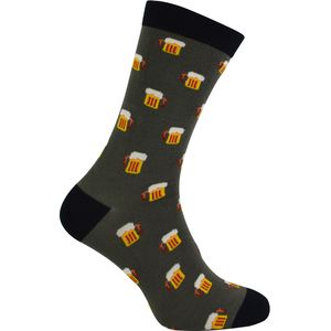 Mr Heron bamboesokken met nieuw patroon voor heren - Bier (Grijs)