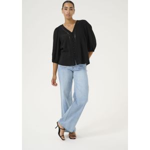 Blouse met lange mouwen Loose fit Black