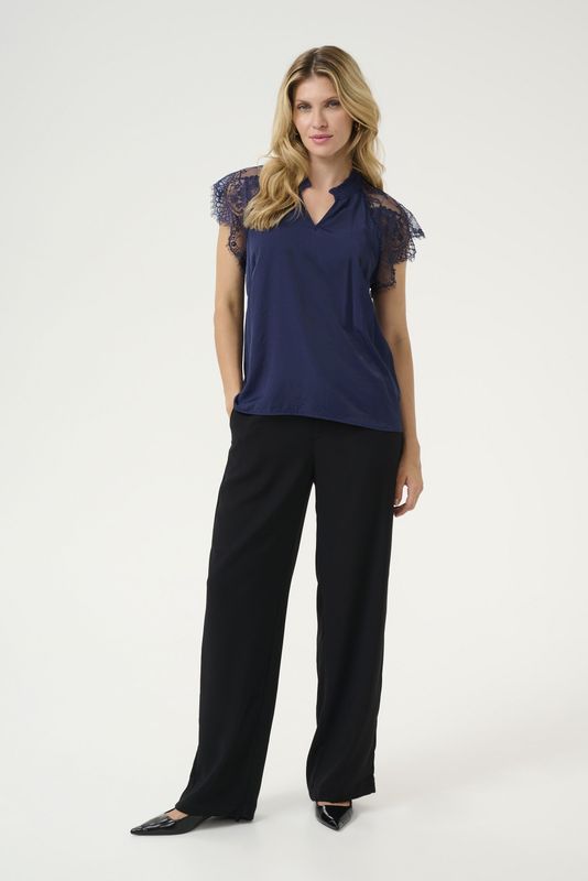 Cream, Dames, Blouses & Shirts, Blauw, Maat: XS