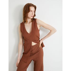 Koton - Top - Roestbruin - Mouwloos - Losse Pasvorm