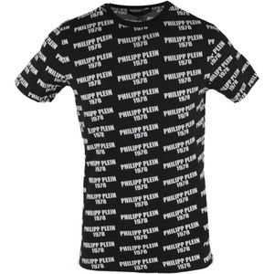 Philipp Plein 1978 All Over Logo zwart T-shirt