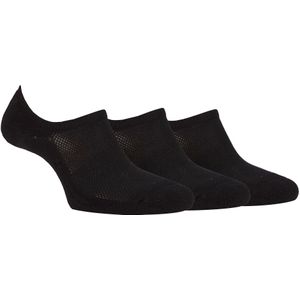 Dames Bamboe No Show Sokken | Jeep | Ademend Anti-Wrijving Gewatteerde Onzichtbare Sokken met Antislip Hiel Grip - Zwart