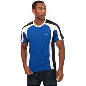 Men's Lacoste Colourblock Cotton Jersey T-Shirt In Blue Navy - Maat XS