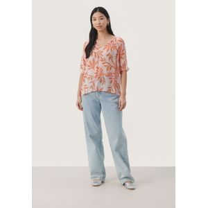 Blouse met korte mouwen Relaxed fit Potpourri Delicate Leaf rose