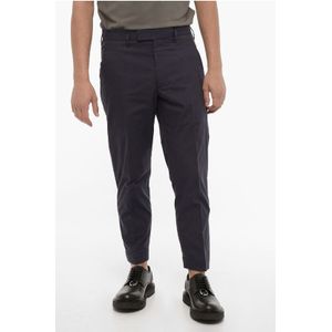 Slim Fit Katoenmix Broek met Verstelbare Enkel in Blauw