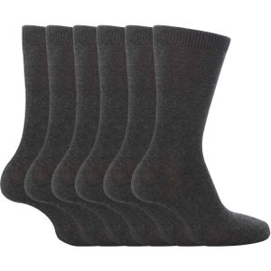 Set van 6 katoenen schoolsokken voor kinderen - Grijs