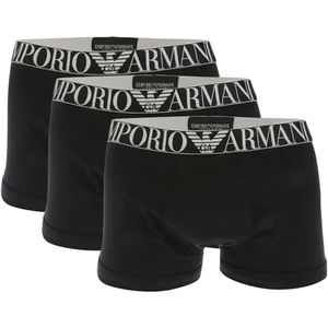 Emporio Armani Heren Eagle Logo Boxershorts (Set van 3) (Zwart)