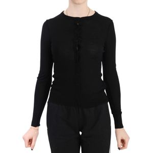 Dolce & Gabbana Dames Trui met ronde hals Zwarte Wollen Vest Blouse