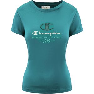 Champion - Graphic - T-shirt - Aqua - Korte Mouw - Dames