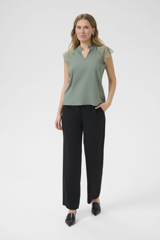 Blouse met korte mouwen Straight fit Laurel Wreath green