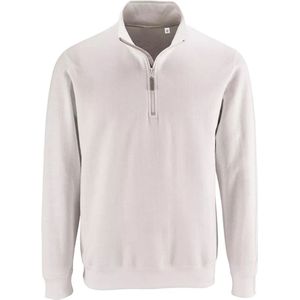 SOLS Heren Stan Contrast Zip Neck Sweatshirt (Wit) - Maat XL