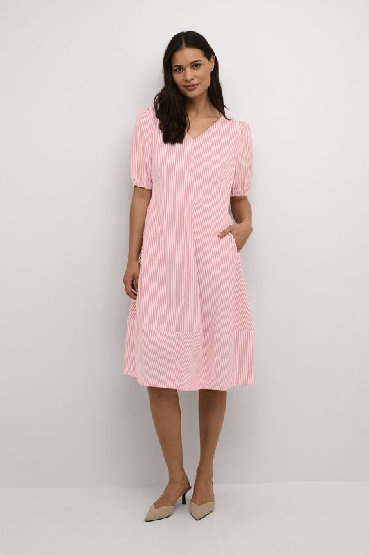 Culture - Abigail - Jurk - Onder de knie - Relaxte Pasvorm - Pofmouwen