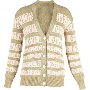 Gucci Loved Oversized Lurex Cardigan in Gouden Wol