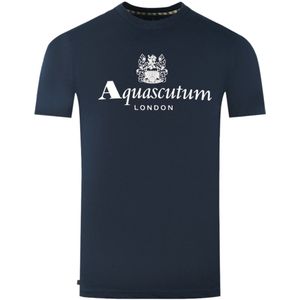 Aquascutum - Aldis - T-shirt - Navy Blue - Korte Mouwen