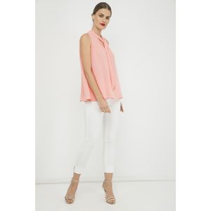 Mouwloze Top - Perzik - Geweven Crêpeachtige Stof